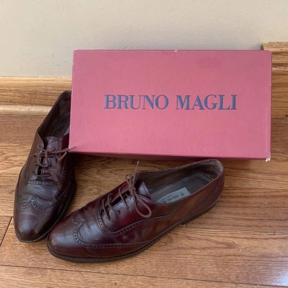 Bruno Magli Wingtip Brogue Oxford Dress Shoes Leather Sz 11M